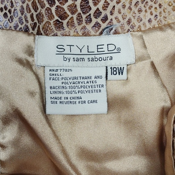 Styled By Sam Saboura Womens Snake Print Skirt Size 18W - Picture 3 of 7